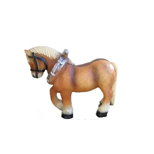 Decorative sculpture designed as a natural motley light brown colored standing russian stallion 51cm