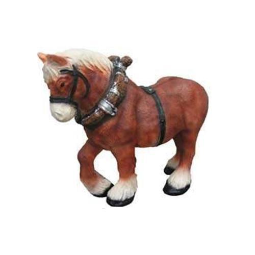 Origianl motley dark brown colored decorative sculpture of russian stallion 74cm