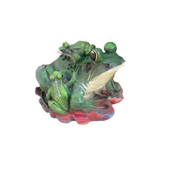 Decorative sculpture designed as natural green colored frogs 33cm