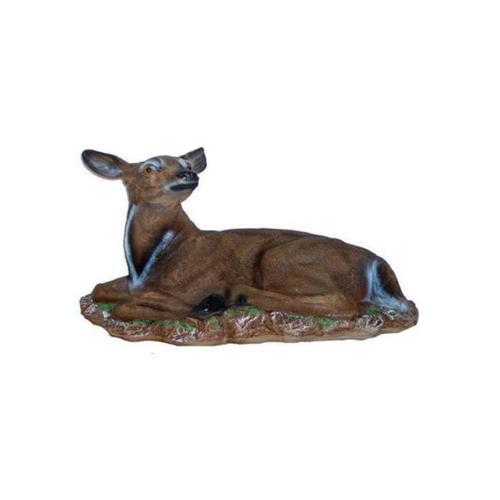 Natural dark brown colored deco figure designed as resting on a ground deer 48cm