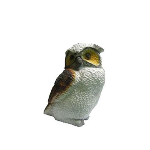 Decorative sculpture designed as a motley white brown colored owl 23cm