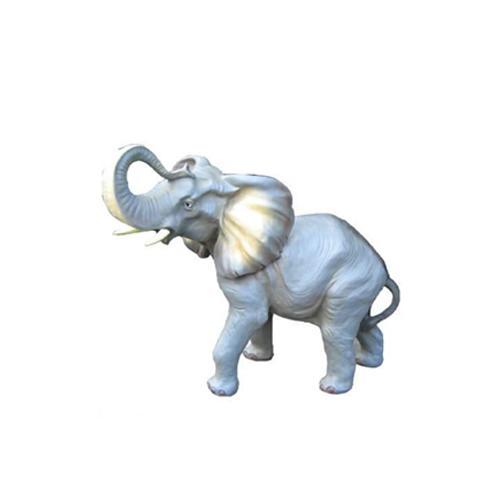 Decorative sculpture designed as a motley grey colored standing elephant 44cm
