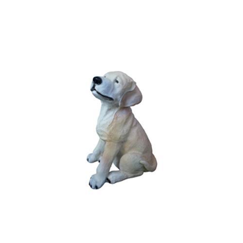 Decorative sculpture designed as a white colored sitting puddy 32cm