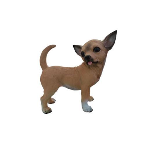 Decorative sculpture designed as a light brown colored puppy with round black eyes 30cm