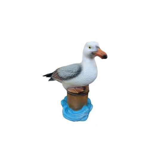 Decorative sculpture designed as a natural colored gull on a pillar 35cm