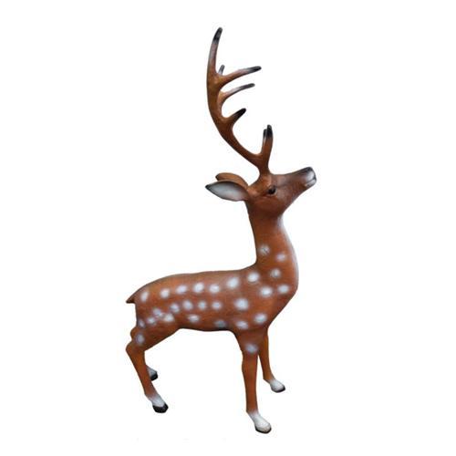 Decorative sculpture designed as an original colored light brown deer with white round patterns 75cm