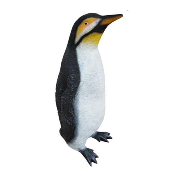 Decorative garden sculpture designed as a standing natural colored penguin 80cm