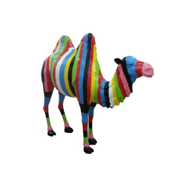 Decorative sculpture designed as colorful camel with stripes 210x185cm sizes
