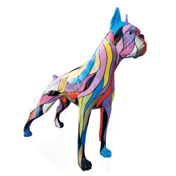 Decorative sculpture designed as multi-colored bulldog figure 173x190cm sizes