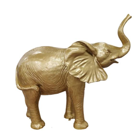 Decorative sculpture designed as golden elephant figure 160x160cm sizes