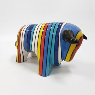 Abstract Buffalo Figure Statue Sculpture Deco Garden Design Statues Decoration 55cm