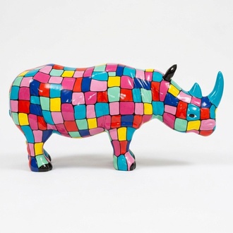Abstract colorful gloss rhino decorative sculpture 80x175cm sizes
