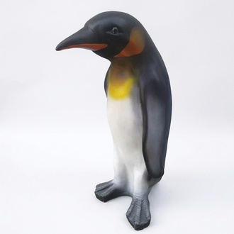 Garden decorative matte sculpture designed as an original colored standing penguin 120cm