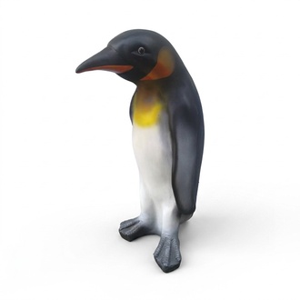 Garden decorative matte sculpture designed as an original colored standing penguin 90cm