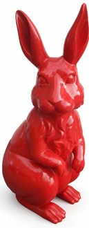 Full red painted decorative gloss rabbit sculpture 220cm height