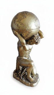Design antique atlas figure minibar statue made of acrylic material sculpture