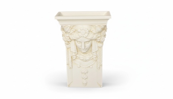 Decorative wall vase in antique roman style made of acrylic/stucco material