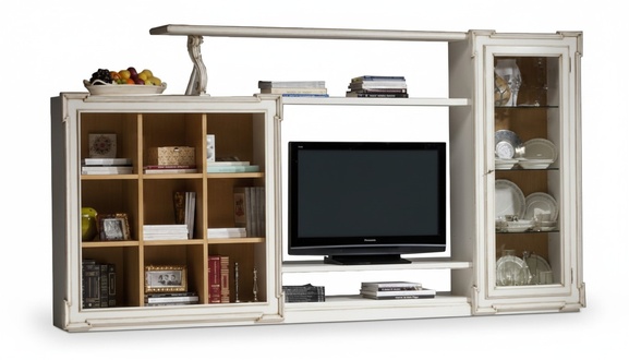 Antique style TV living room wall television stand cabinet living room walls RTV glass cabinet furniture