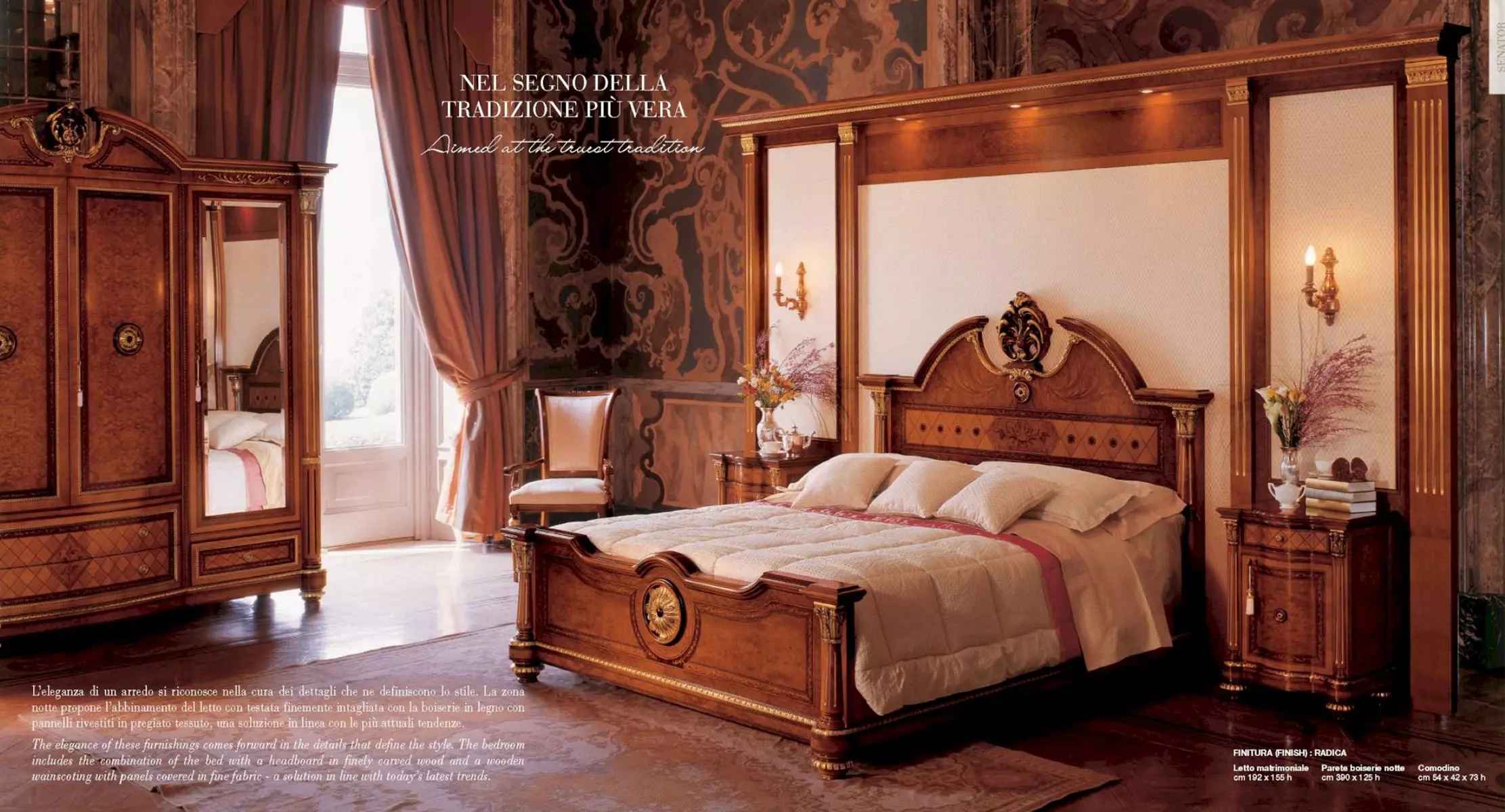 Double Bed Bed Luxury Wood Bedroom Double Brown Beds New Baroque
