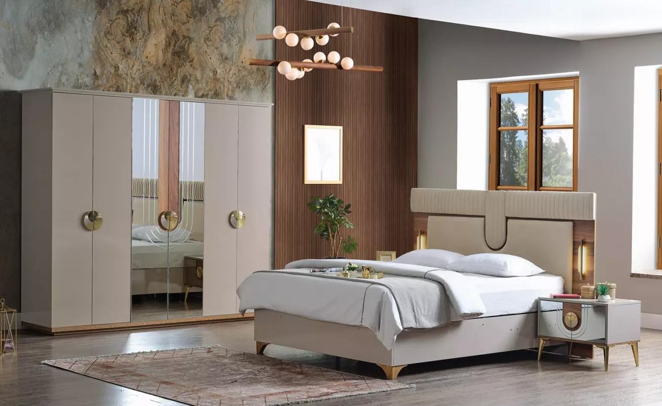 Bedroom Set Complete Bed 2x Bedside Tables Wardrobe 4pcs
