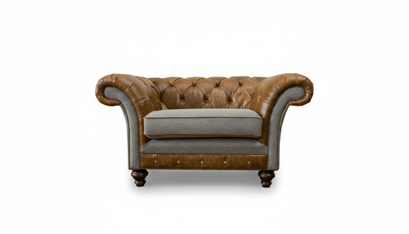 Armchair 1 Seater Chesterfield Faux Leather Upholstered Sofa Design Luxury Couch Sofa