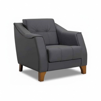 Armchair 1 Seater Leather Upholstered Furniture Modern Design Luxury Gray