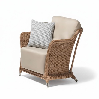 Beige Armchair Design Couch Sofa Relax High Quality Rattan Upholstered Seat Luxury