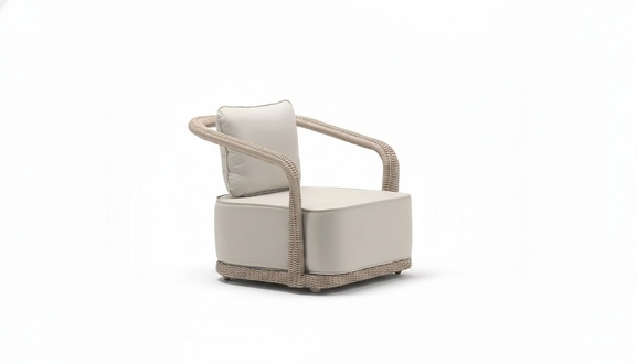 Beige Chair Terrace Design Elegant Modern Furniture 1 Seater Luxury Chair