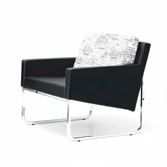 Black Armchair 1-Seater Office Furniture Modern Seating Furniture Sofa Leather Sofas Metal