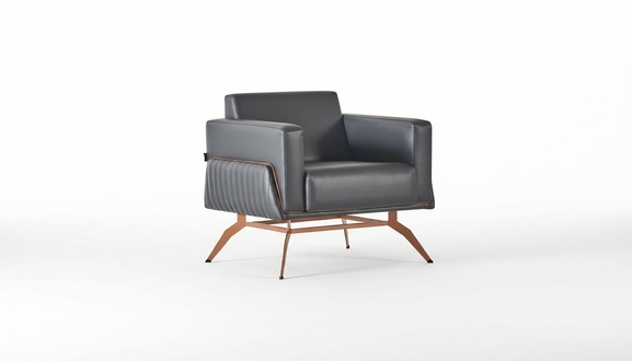 Chair Black Solid Color Modern Design 1-Seater Office Stainless Steel