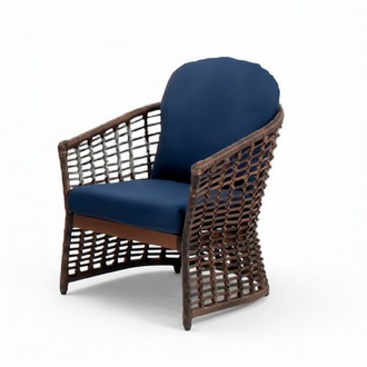 Chair Blue Design Elegant Furniture Modern 1-Seater Chair Rattan Stylish
