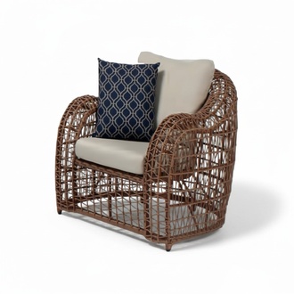 Brown Armchair Terrace Design Elegant Furniture Modern 1-Seater Armchair Beautiful