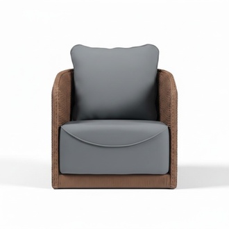 Brown armchair terrace design elegant modern furniture single seat stylish