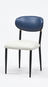 Armchair Dining Chair Upholstered Chair Modern Design Textile White Luxury Blue