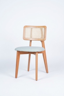 Armchair Modern Upholstered Chair Design Beige Wood Dining Luxury Furniture