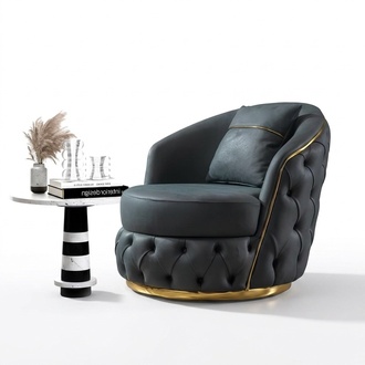 Armchair Chesterfield Seat Baroque Rococo Design Modern Living Room Upholstery Throne