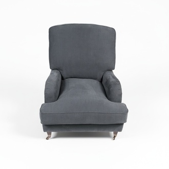 Armchair Club Lounge Designer Chair Upholstery Sofa 1 Seater Relax TV Grey Chair New