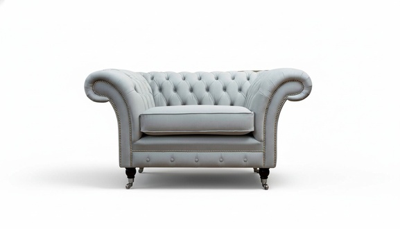 Armchair upholstery sofa textile Chesterfield couches 1 seater one-seater grey