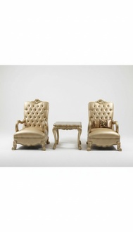 Baroque style made of real wooden leather armchair chesterfield design