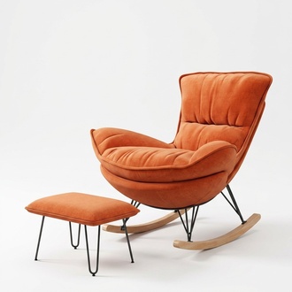 Armchair Design Relax Orange textile living room upholstery luxury single seater