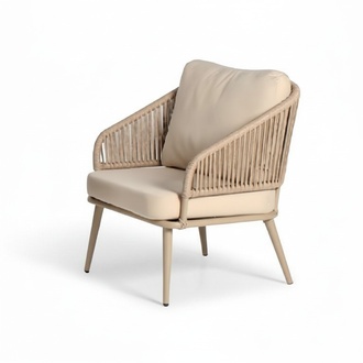 Armchair Design Terrace Couch Sofa Seat Rattan Upholstery Luxury Seat Relax