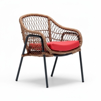 Armchair design terrace sofa rattan padded luxury lounge seat