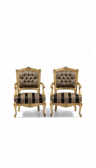 Armchair Furniture Chairs Art Deco Design Textile Living Room Armchair