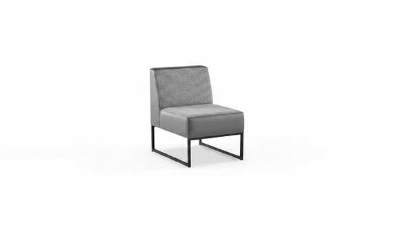 Chair Gray 1-Seater Study Office Textile Stainless Steel Wood Hallway Corridor