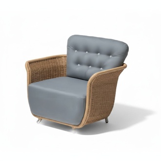 Armchair Grey Design Couch Garden Furniture High-Quality Rattan Upholstery Seat Luxury