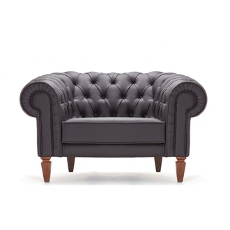 Armchair Leather Couch Upholstered Seat Chesterfield 1-Seater Couches Sofa