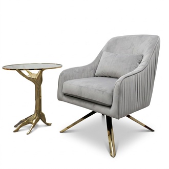 Armchair Metal Design Lounge Club Chair Seat Relax Luxury Room Wait New Upholstery
