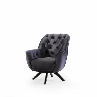 Armchair Modern Black Color Living Room Textile Luxury Design Furniture