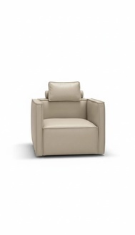 Armchair Single seater 1 seater Upholstered Seat Designer Textile Seat Leather Modern Grey