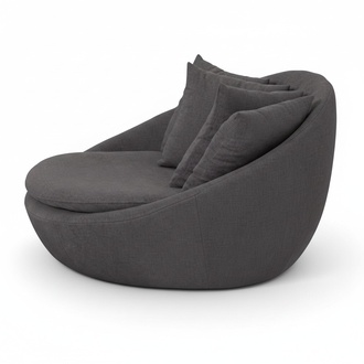 Armchair Upholstered Seater Modern Design Grey Lounge Luxury Living Room Club